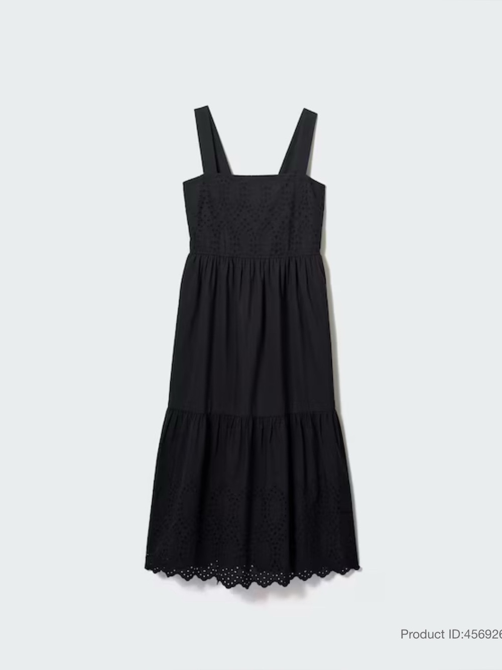 Uniqlo Black Eyelet Midi Dress